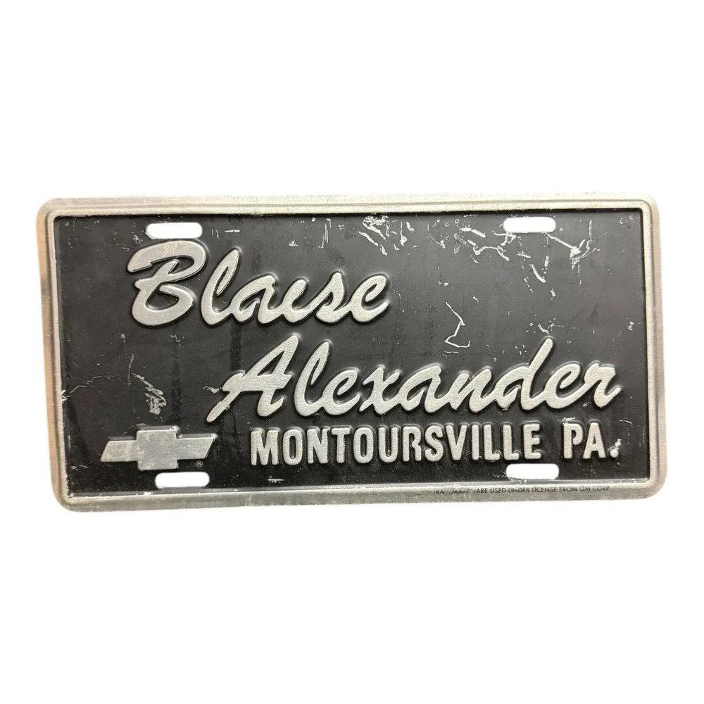 Chevrolet Blaise Alexander Metal Front Booster License Plate‎ Montoursville PA